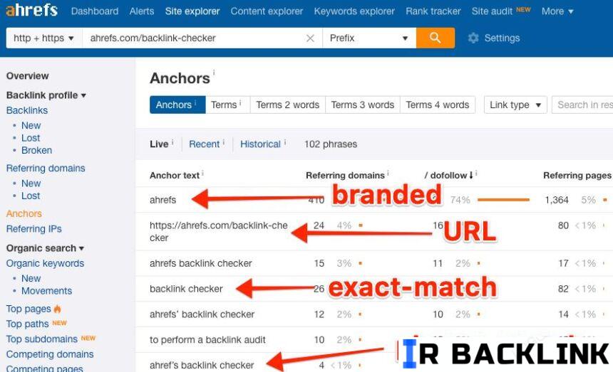 تصویر anchors backlink checker