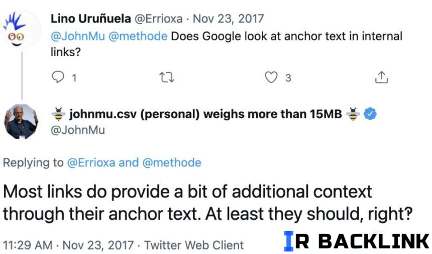 متن لینک یا همان Anchor Text، درک و زمینه بیشتری به ما می‌دهد.