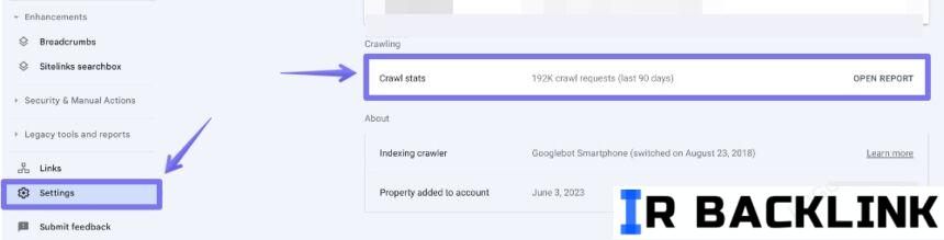 Crawl Stats در سرچ کنسول گوگل