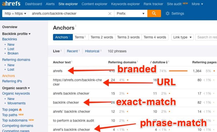 تصویر anchors backlink checker